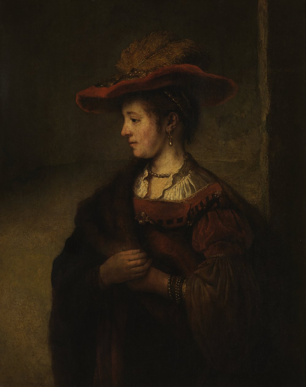 Saskia van Uylenburgh, hustru til maleren Rembrandt af Carel Fabritius