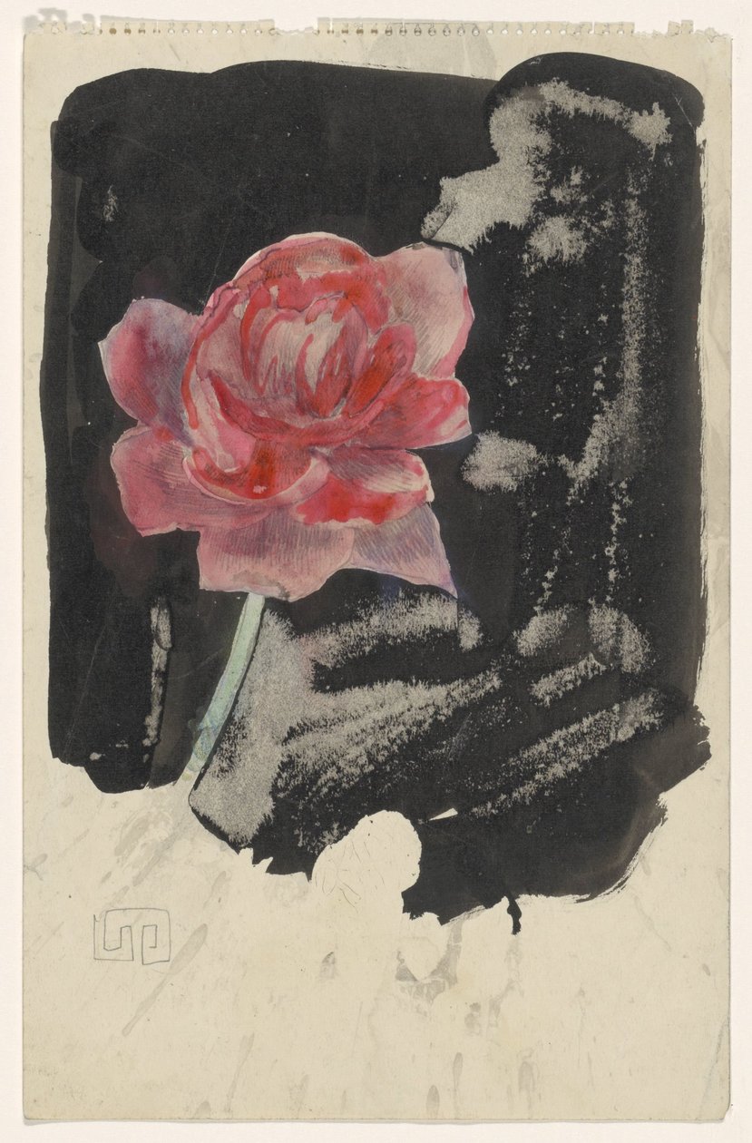 rød rose af Carel Adolph Lion Cachet