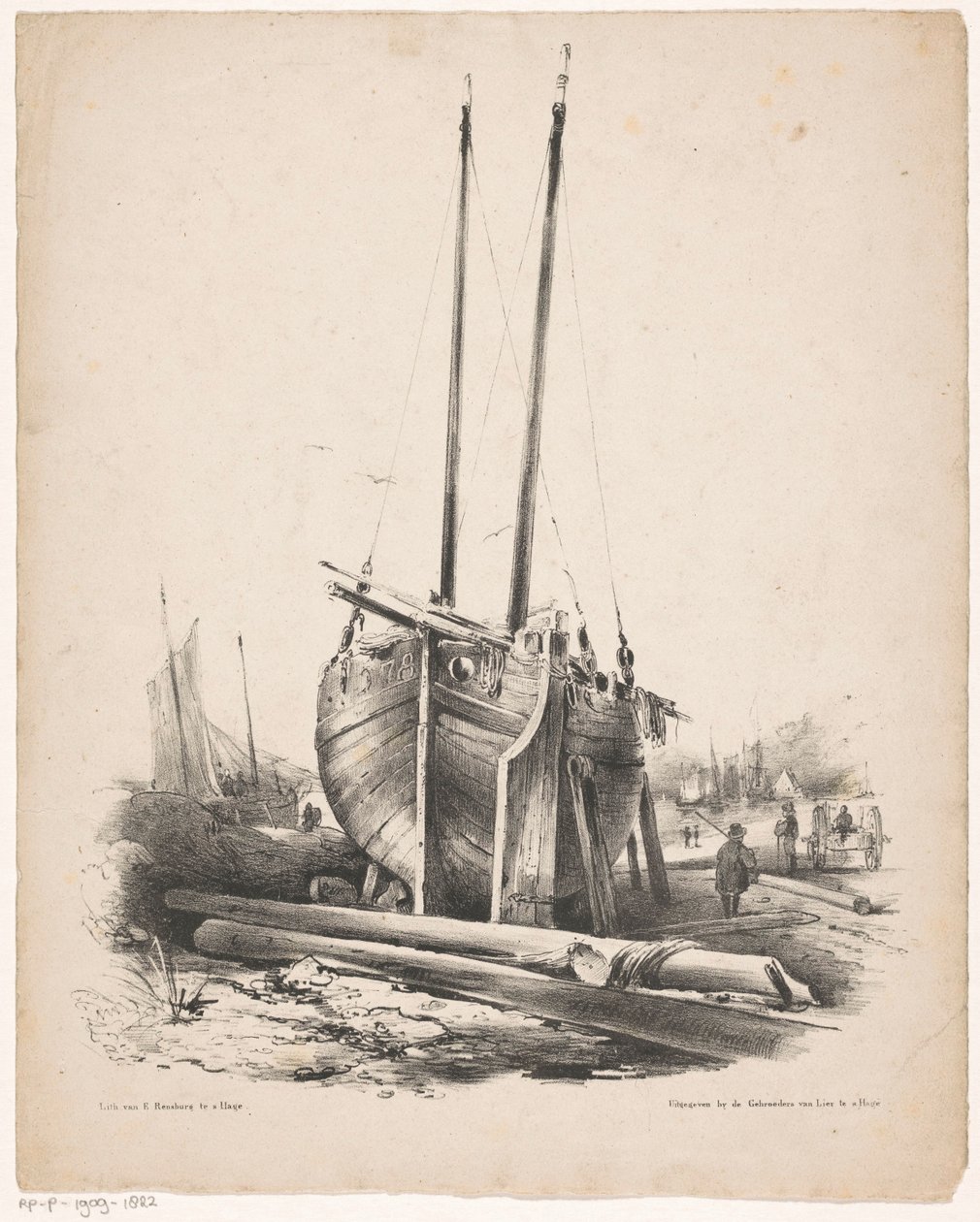 Fiskerbåd under reparation af Carel Christiaan Antony Last