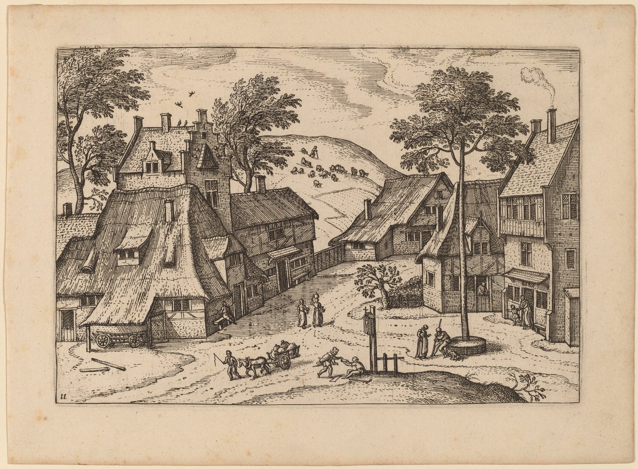 Landsbyplads med helligdom af Carel Collaert