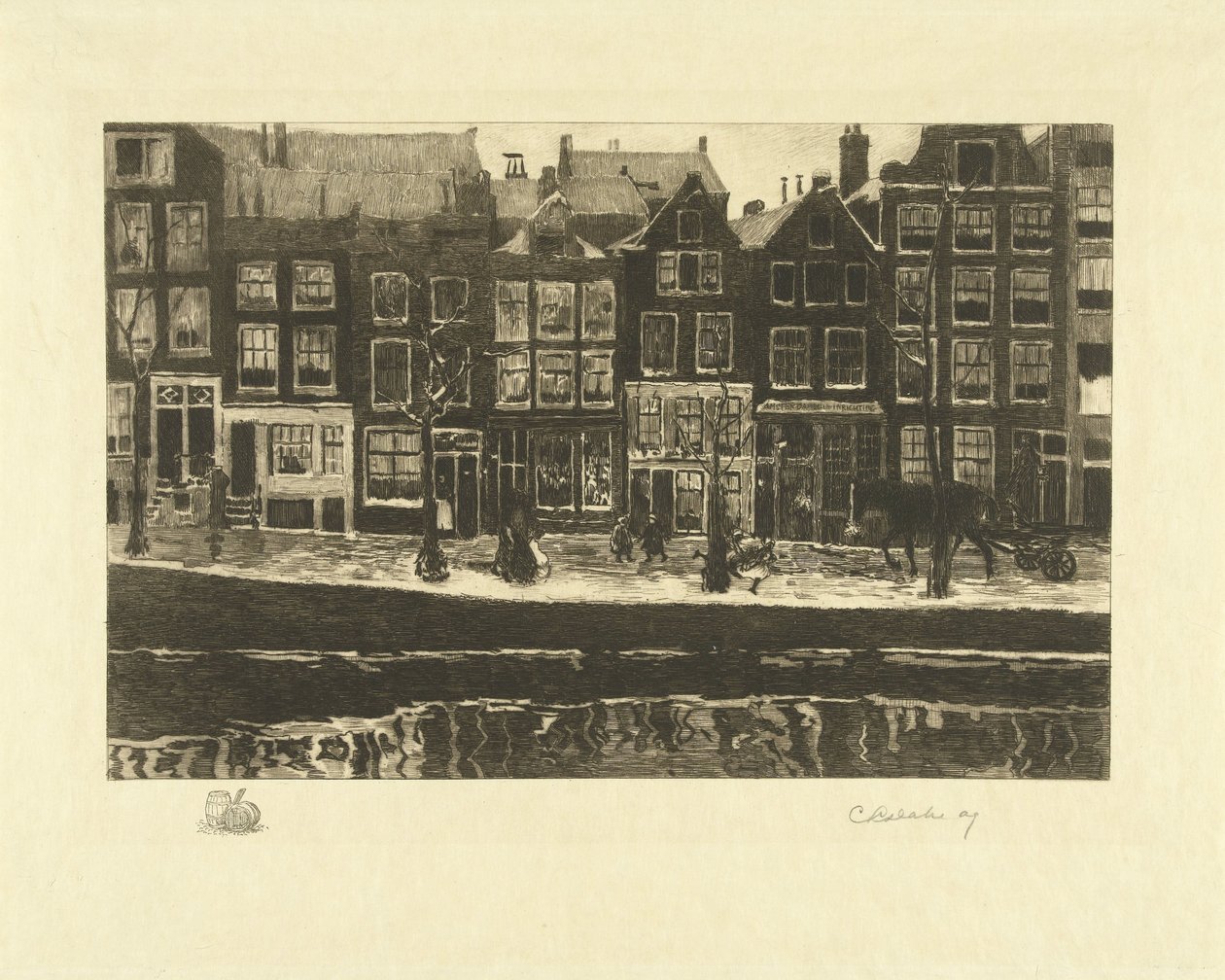 Lauriergracht af Carel Lodewijk Dake (signed by artist)