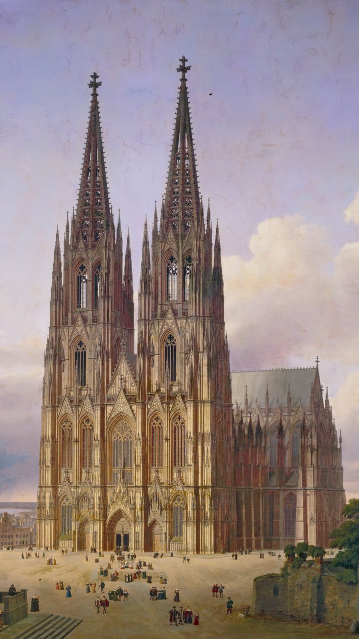 Ideel udsigt over Köln -katedralen fra sydvest af Carl Georg Adolph Hasenpflug