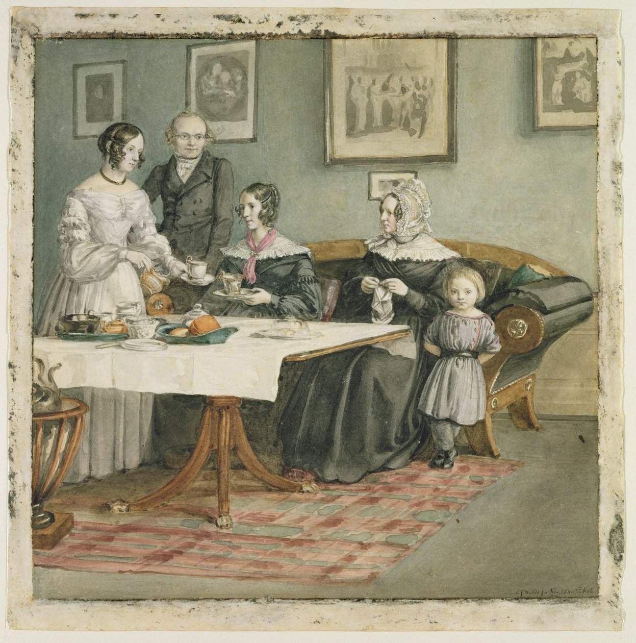 Professor Johannes Classen (1805-91) og Familie, 1840 af Carl Julius Milde