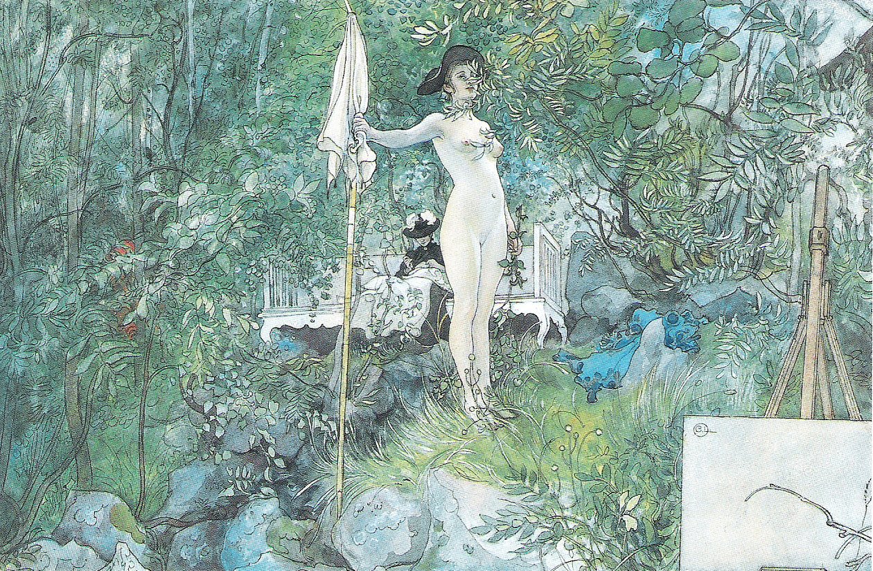 Udendørs studie af Carl Larsson
