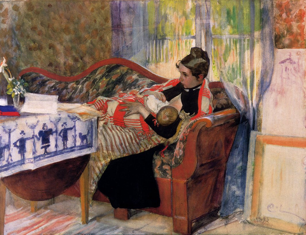 Moder Tanker af Carl Larsson