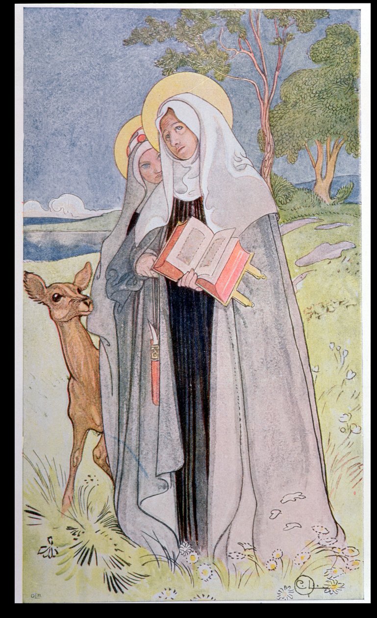 St. Birgitta af Sverige (ca. 1302-73) illustration fra en bog om berømte kvinder i Sverige, 1900 af Carl Larsson