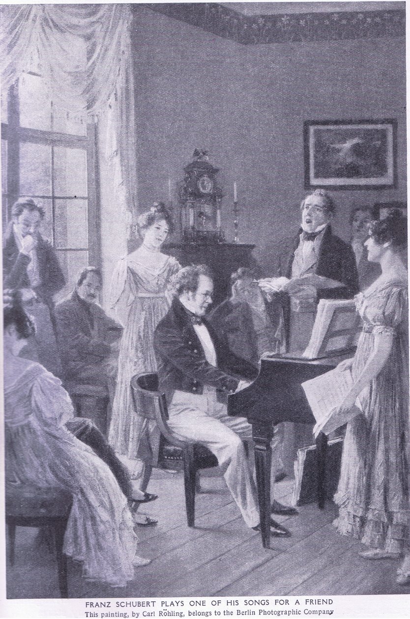 Schubert spiller en sang for en ven af Carl Rohling