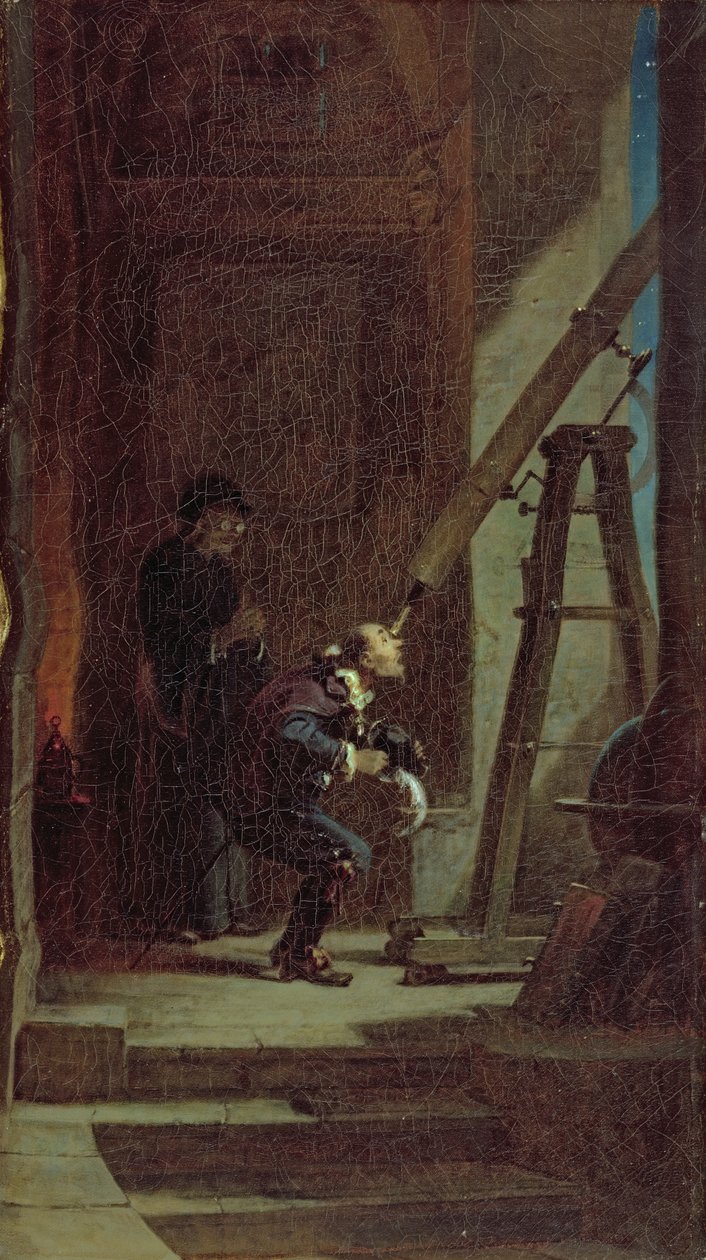 Stjernekiggeren, ca. 1863 af Carl Spitzweg