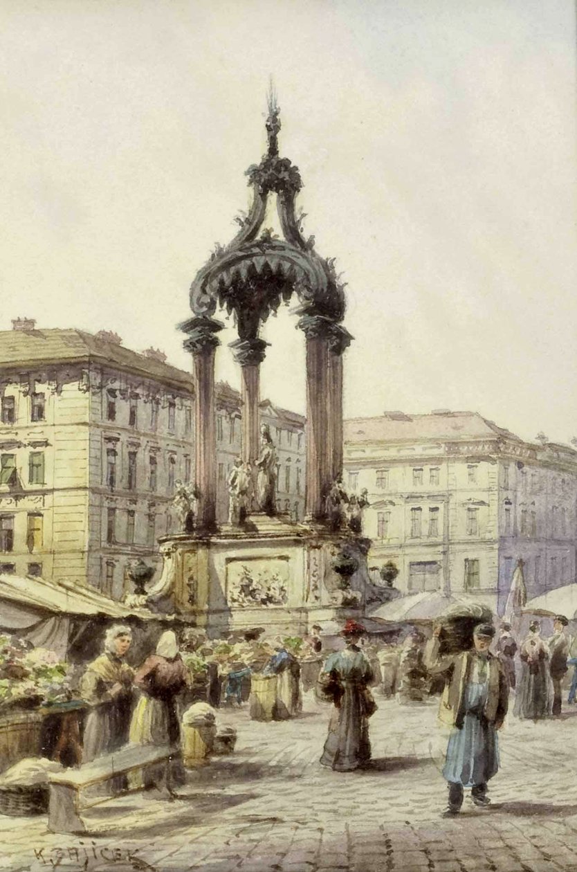 Trængsel og jag på Hoher Markt i Wien af Carl Wenzel Zajicek