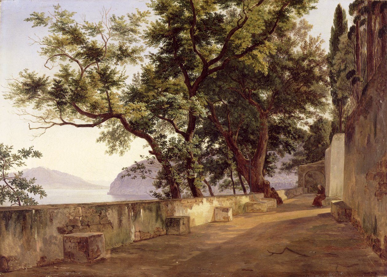 Kapucinerbrødrenes have, nær Sorrento, 1827 af Carl Wilhelm Goetzloff