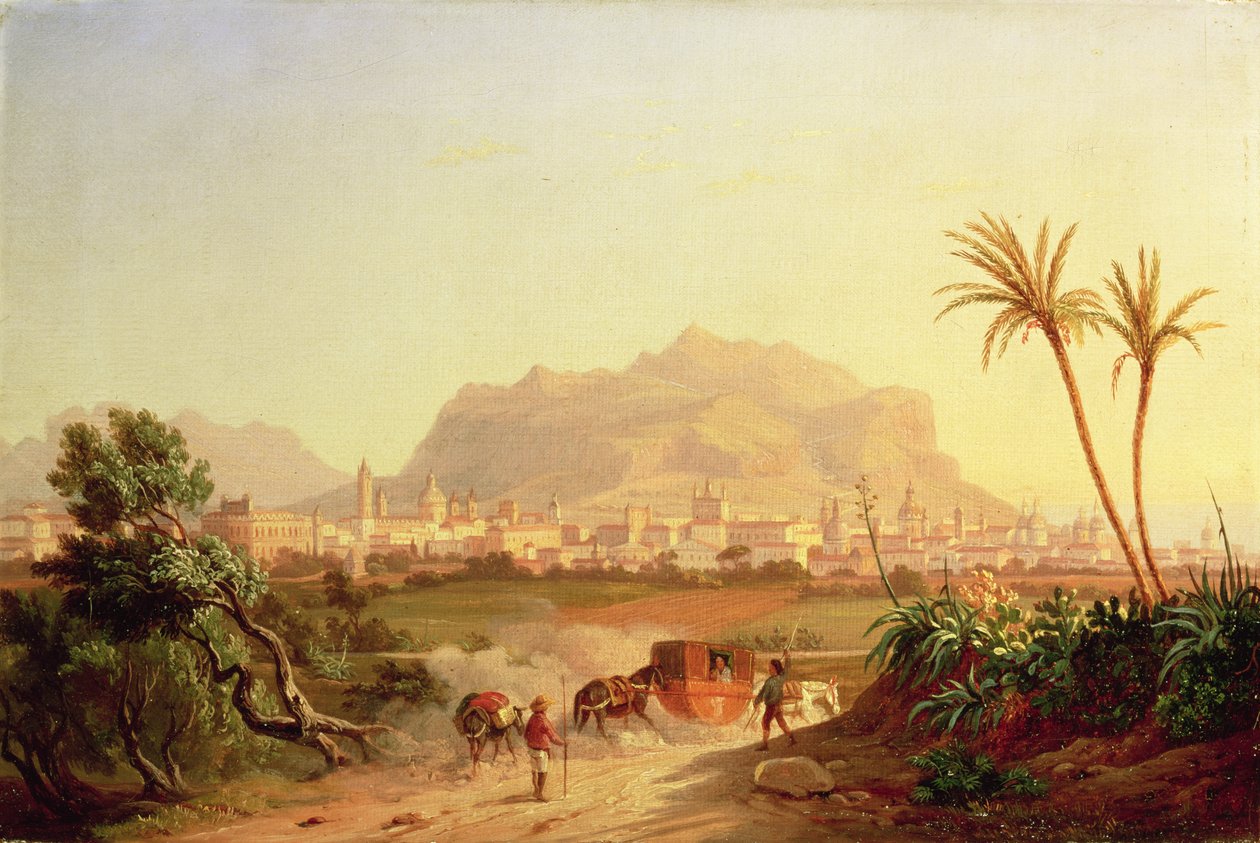Udsigt over Palermo, ca. 1831 af Carl Wilhelm Goetzloff