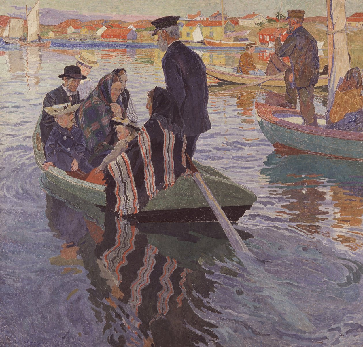 Kirkegængere i en båd af Carl Wilhelm Wilhelmson