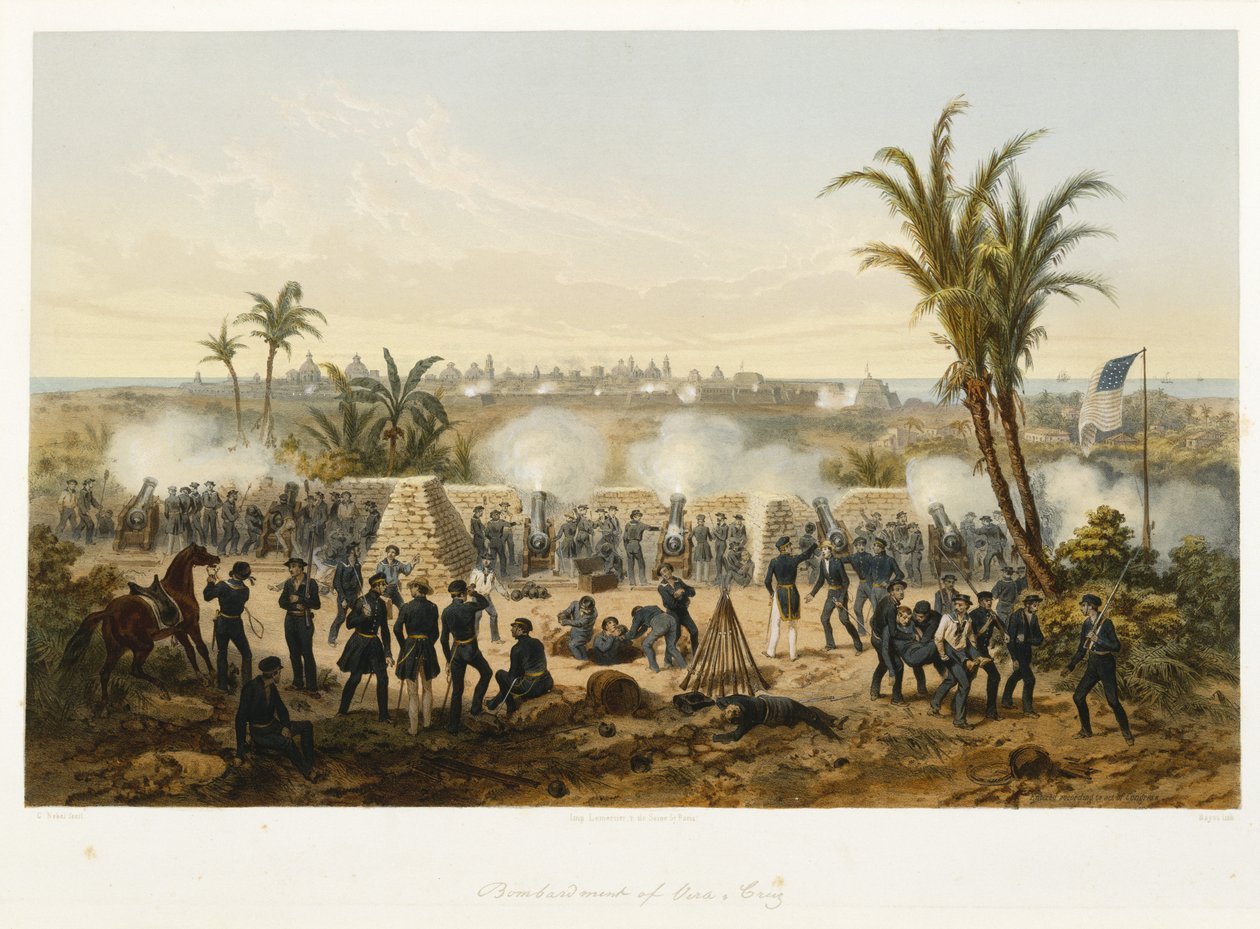 Bombardement af Vera-Cruz af Carl (after) Nebel