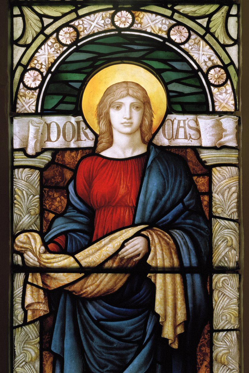 Dorcas, 1887 (farvet glas) af Carl Almquist