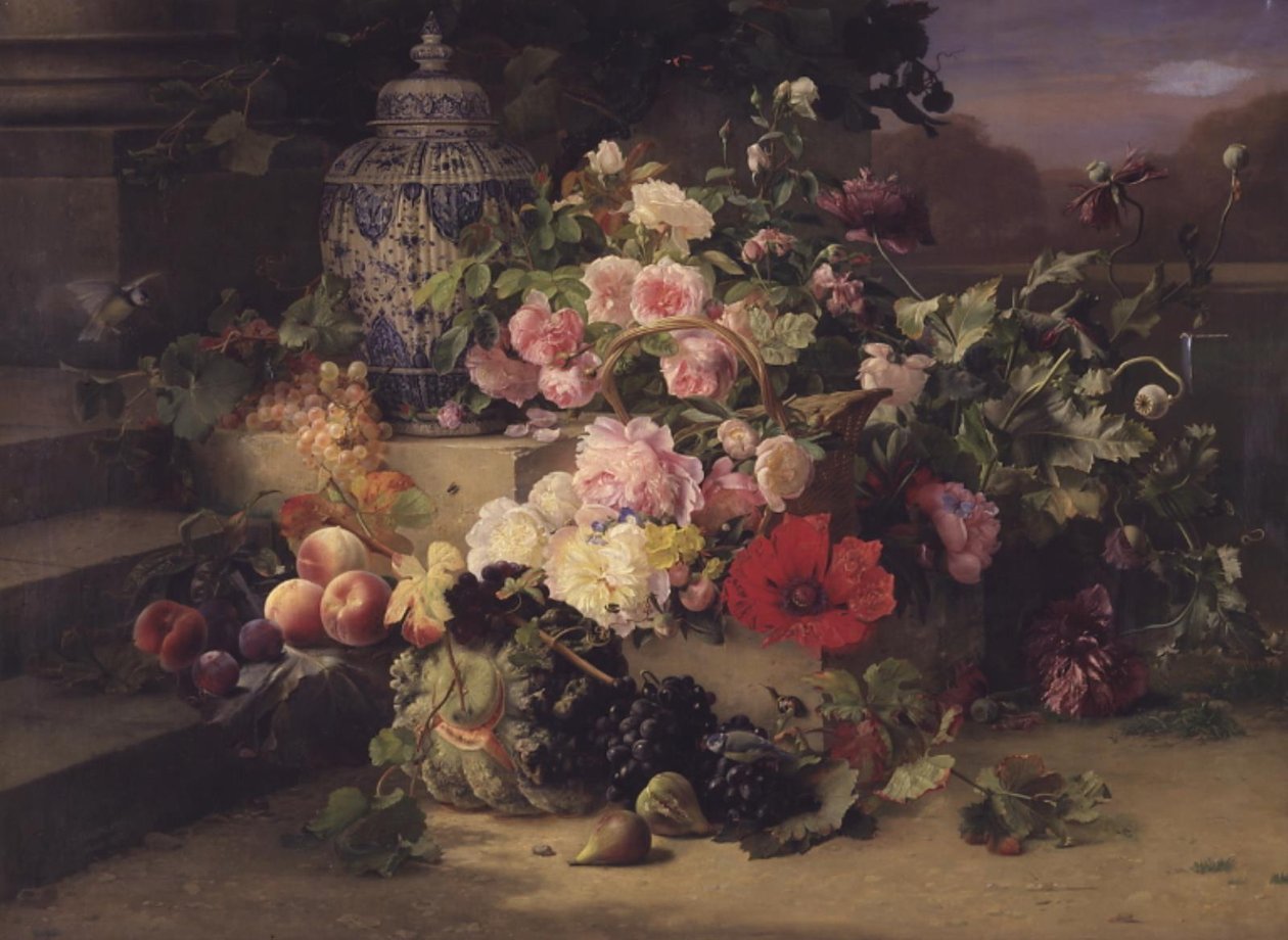 Frugt- og blomstermaleri af Carl Balsgaard