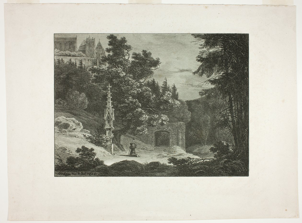 Pilgrim i skoven af Carl Blechen