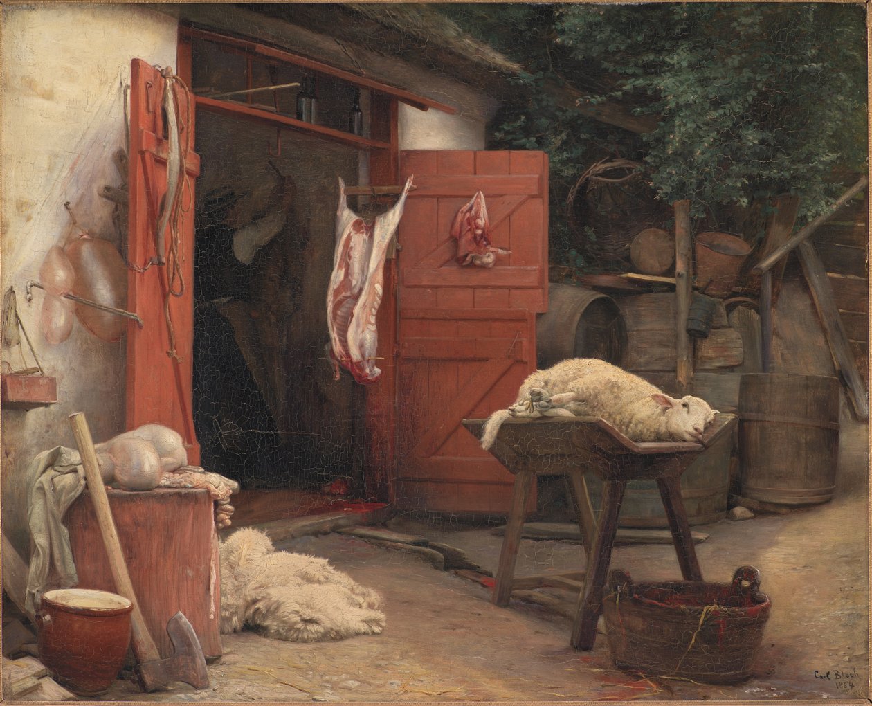 Et Slagteri i Hellebæk af Carl Bloch