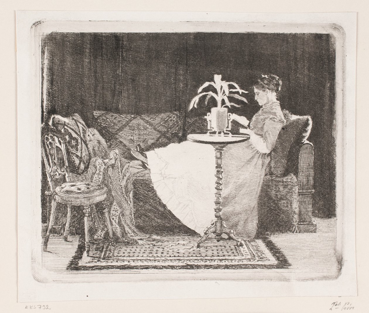Læsende dame af Carl Bloch