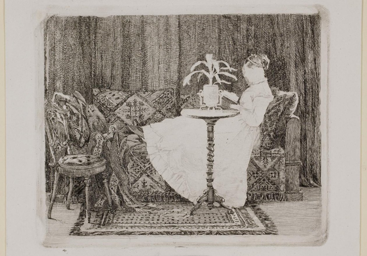 Læsende dame af Carl Bloch