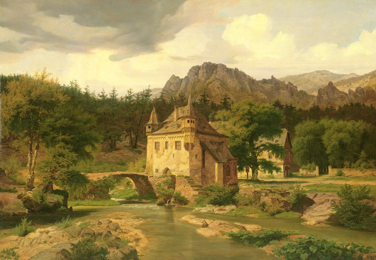Slot i bjergene, 1835 af Carl Dahl