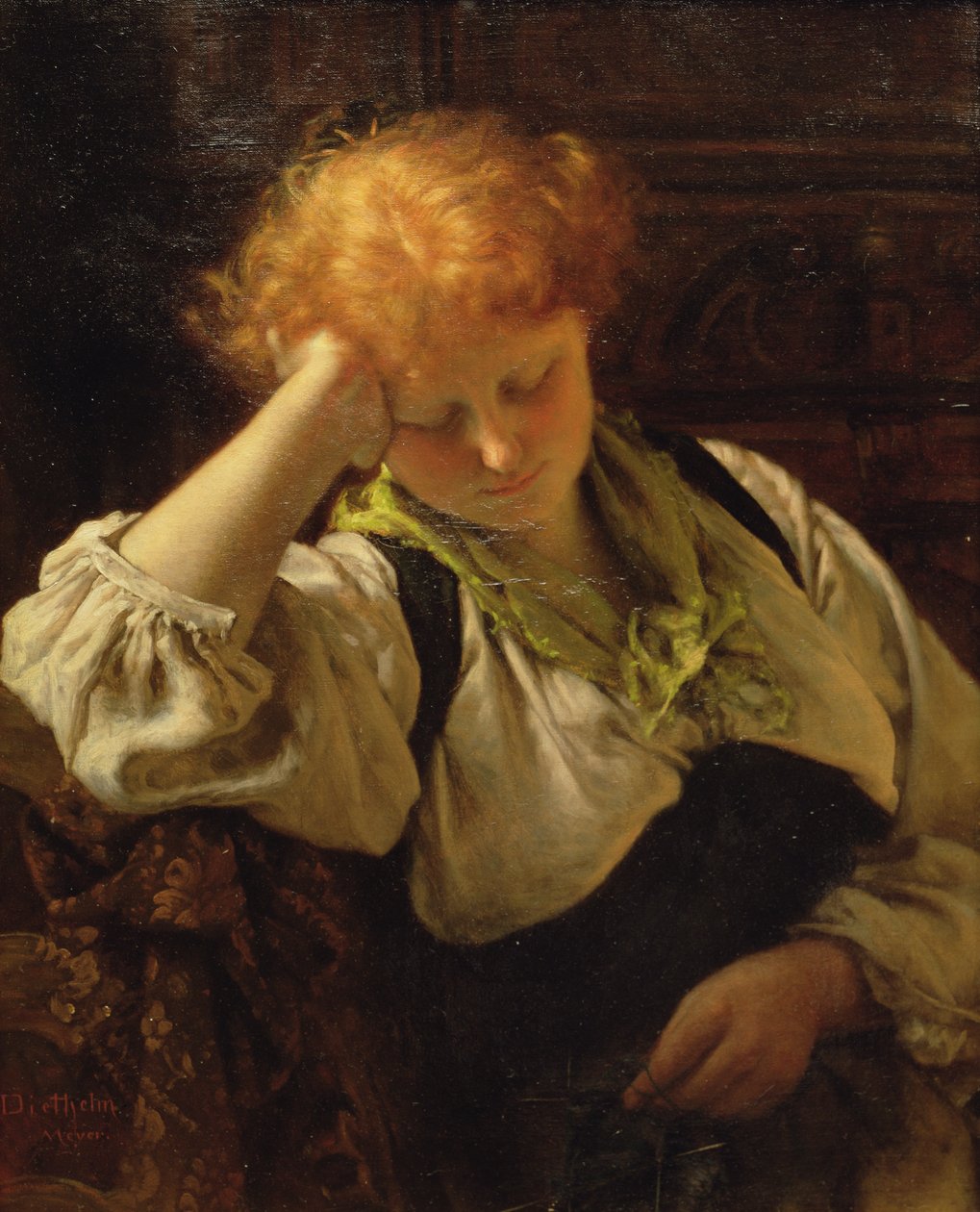The Afternoon Nap (olie på lærred) af Carl Diethelm Meyer