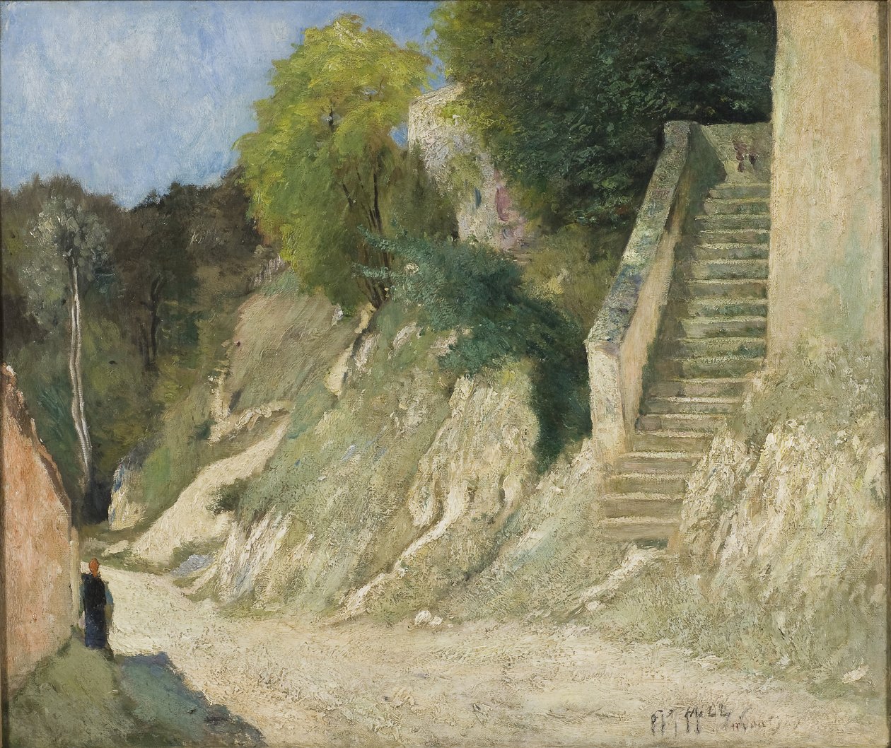En stejl opstigning i Montigny-sur-Loing, 1876 af Carl Fredrik Hill