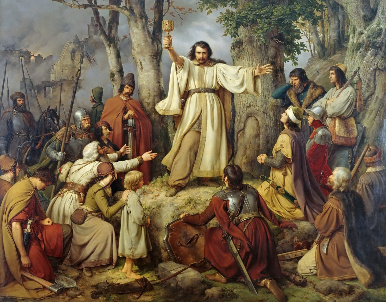 Hussitprædikenen, 1836. af Carl Friedrich Lessing