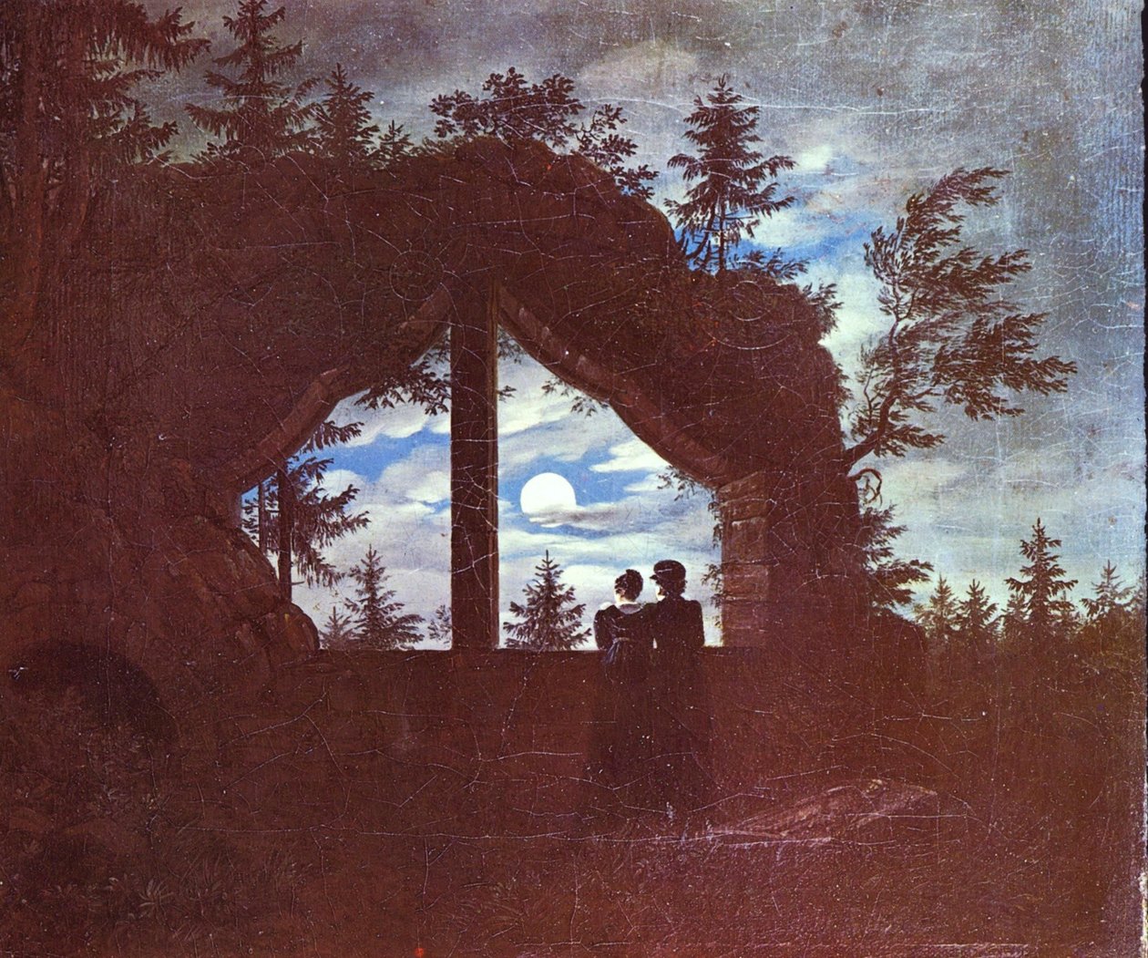Tysk: Vindue ved Oybin i måneskin af Carl Gustav Carus
