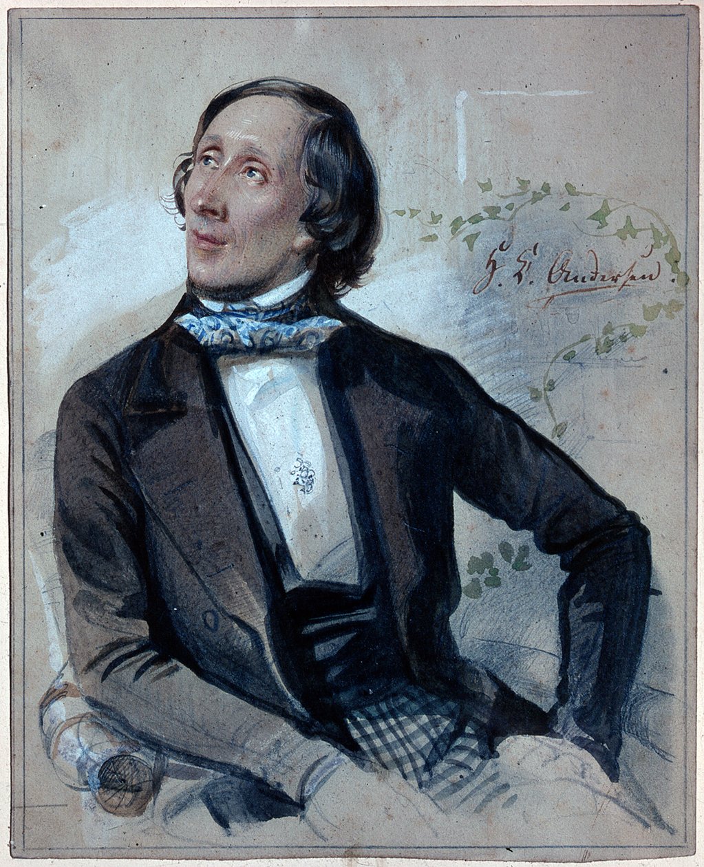 Portræt af HC Andersen (1805-1875) af Carl Hartmann