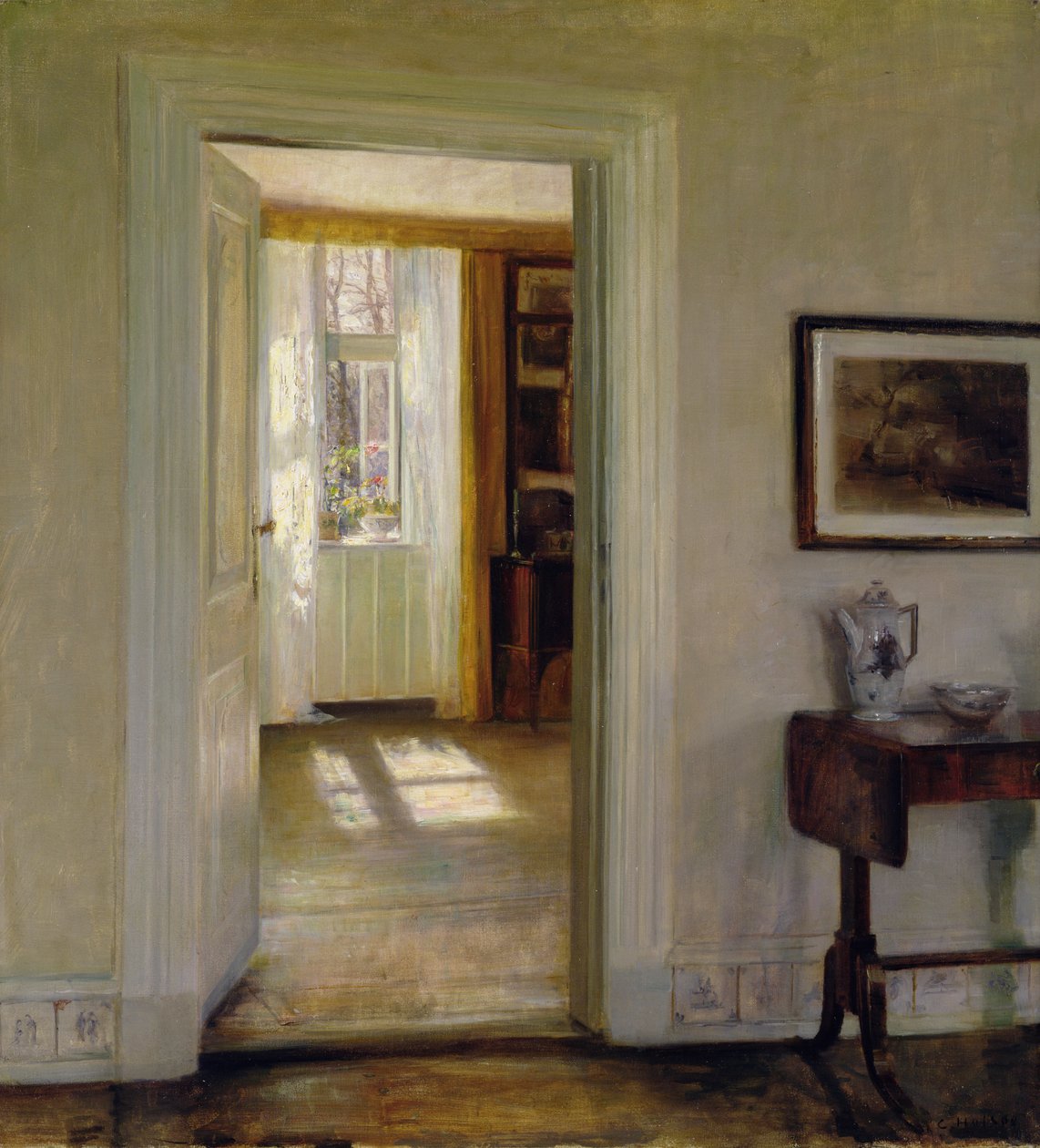 Interiør med have af Carl Holsoe