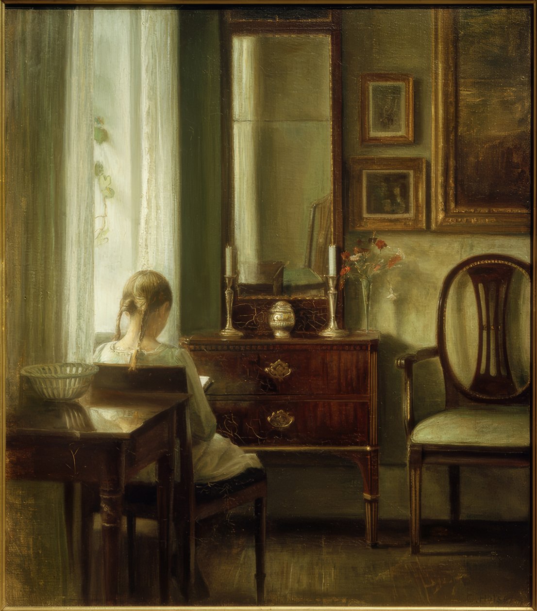Ung læsende kvinde af Carl Holsoe