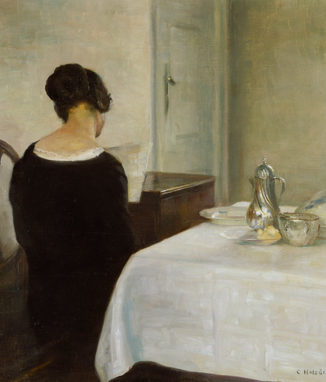 Brevet (olie på lærred) af Carl Holsoe