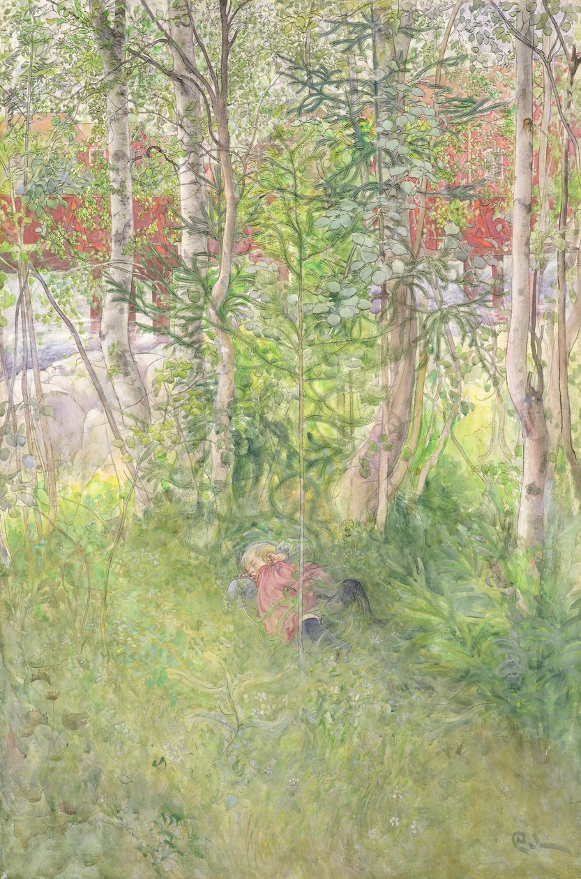 En lur udendørs af Carl Larsson