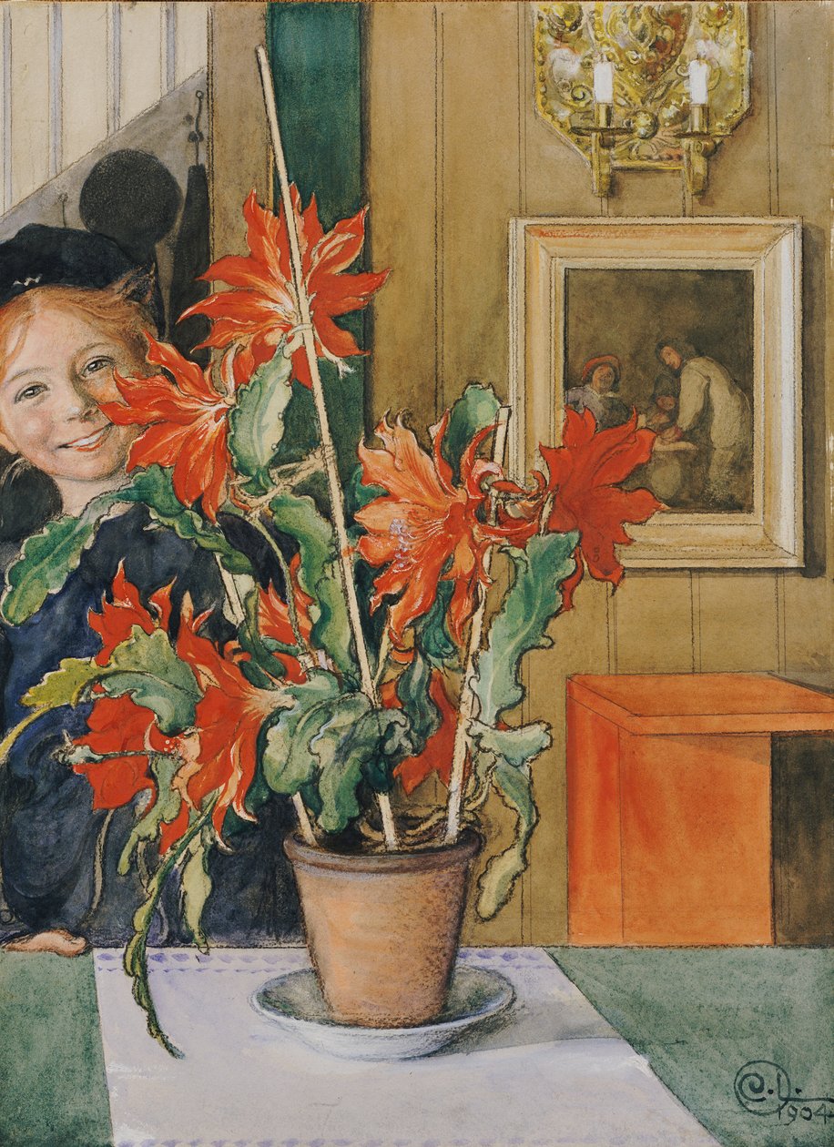 Britas kaktus, 1904 af Carl Larsson