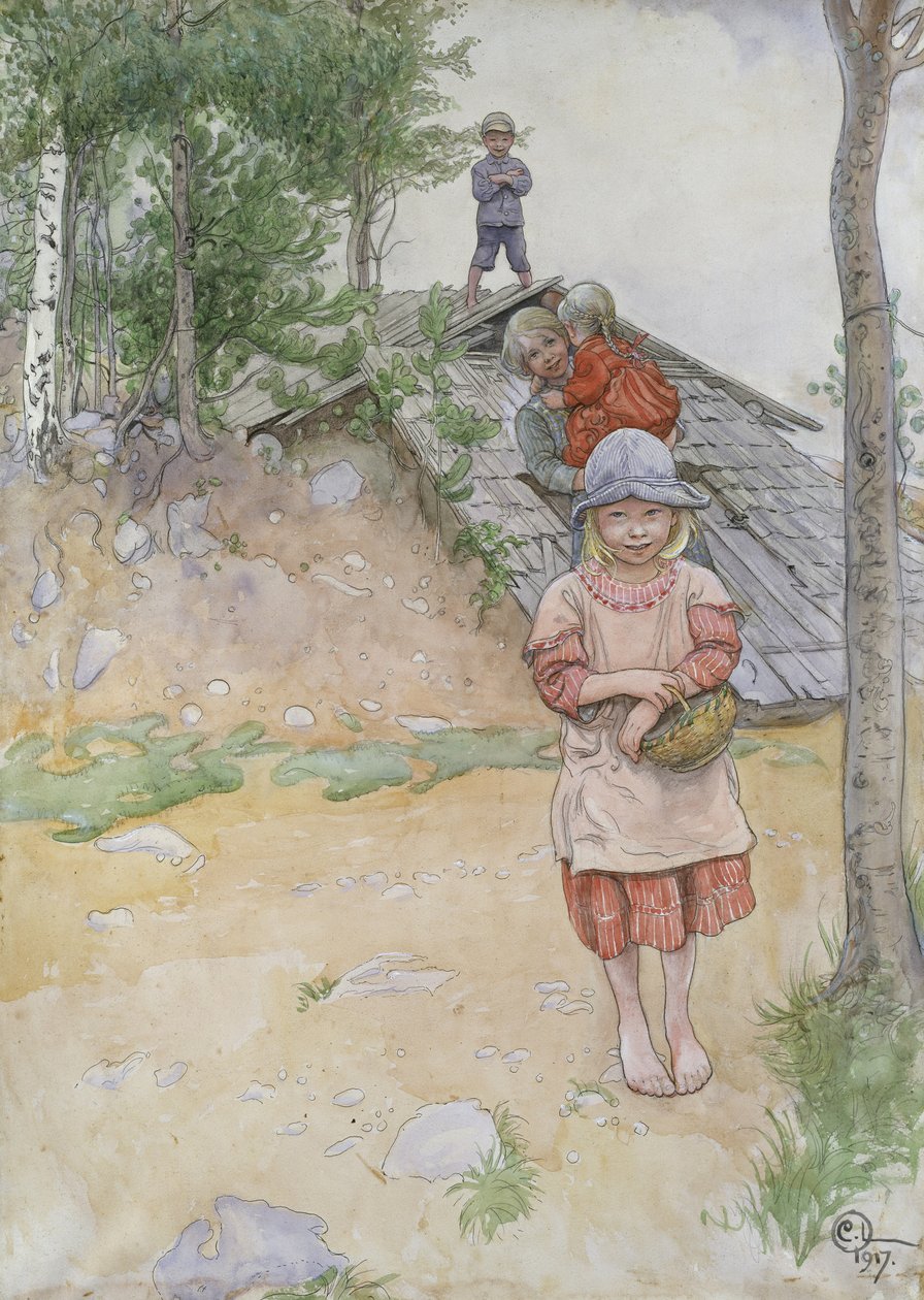 Ved kælderen, 1917 af Carl Larsson