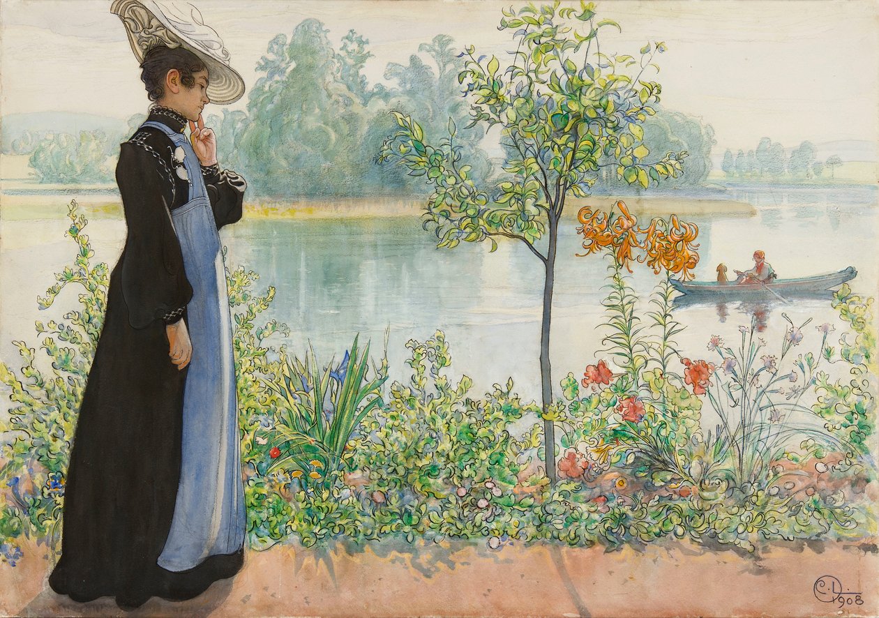 Karin ved Stranden af Carl Larsson