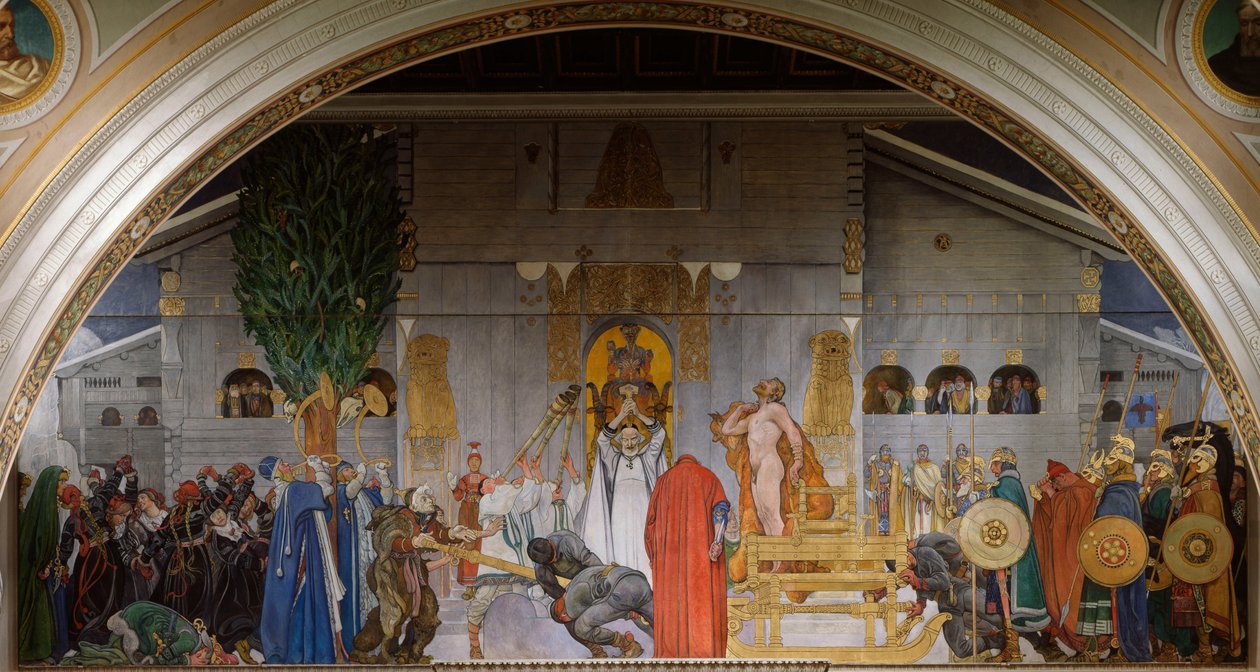 Midvinterblot Midvinteroffer, 1914-1915 af Carl Larsson