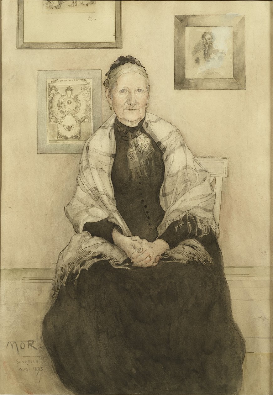 Mor, ca. 1893 (wc på papir) af Carl Larsson