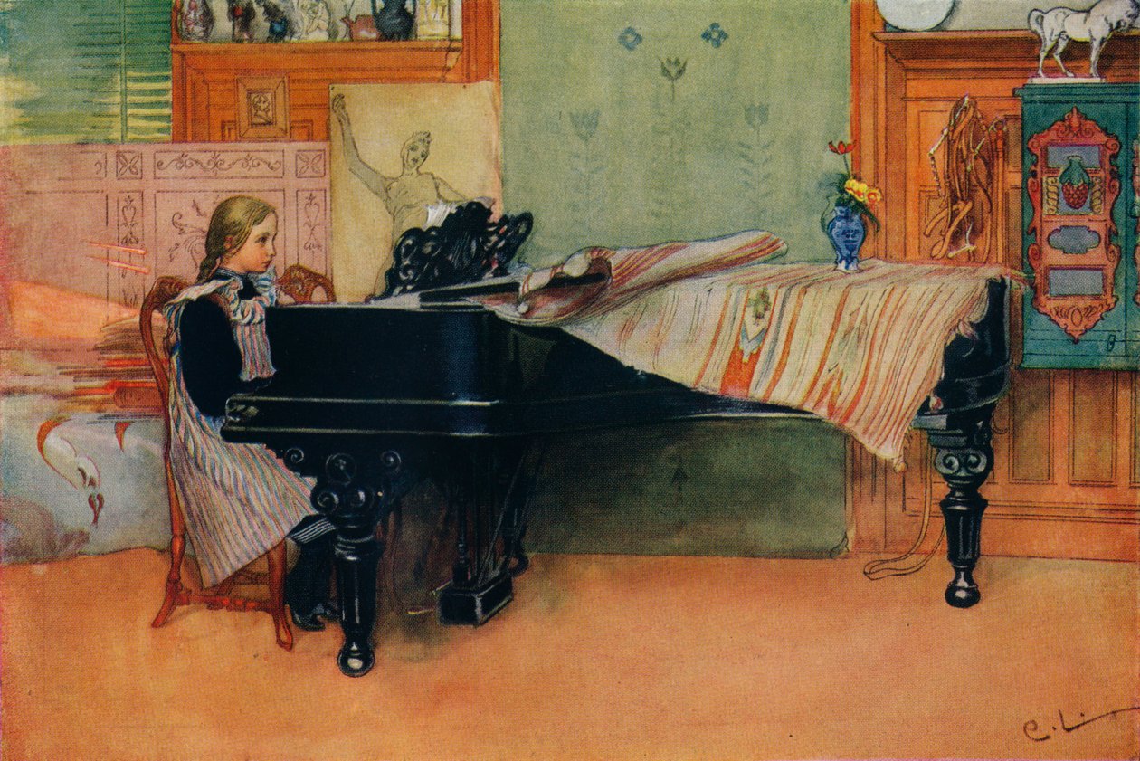 Suzanne ved klaveret, ca. 1900 af Carl Larsson
