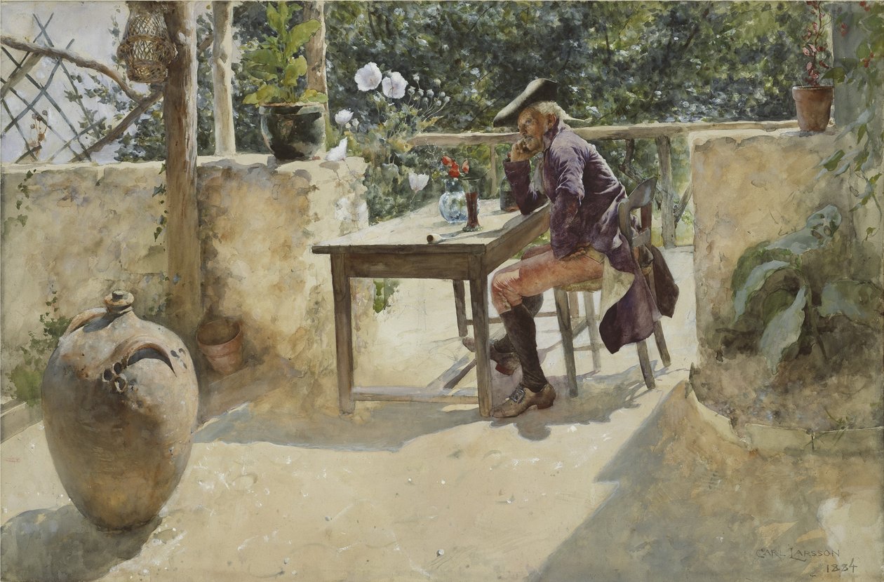 The Vine (wc på papir) af Carl Larsson