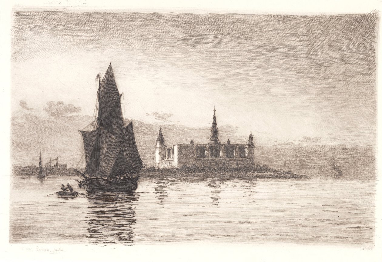 Aften ved Kronborg af Carl Locher