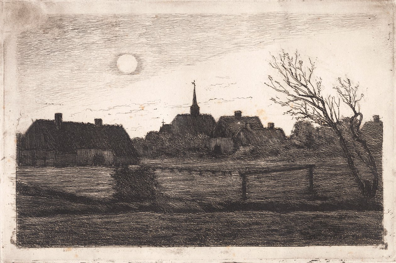 Hornbæk kirke, sommeraften af Carl Locher