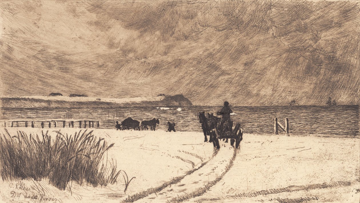 Vinterdag ved Hornbæk af Carl Locher