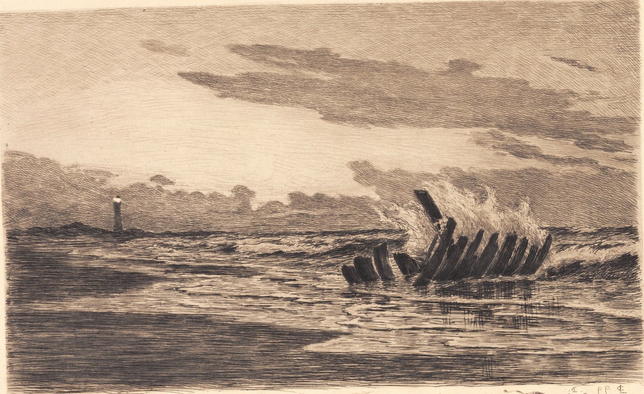 Vrag ved Skagens fyr af Carl Locher