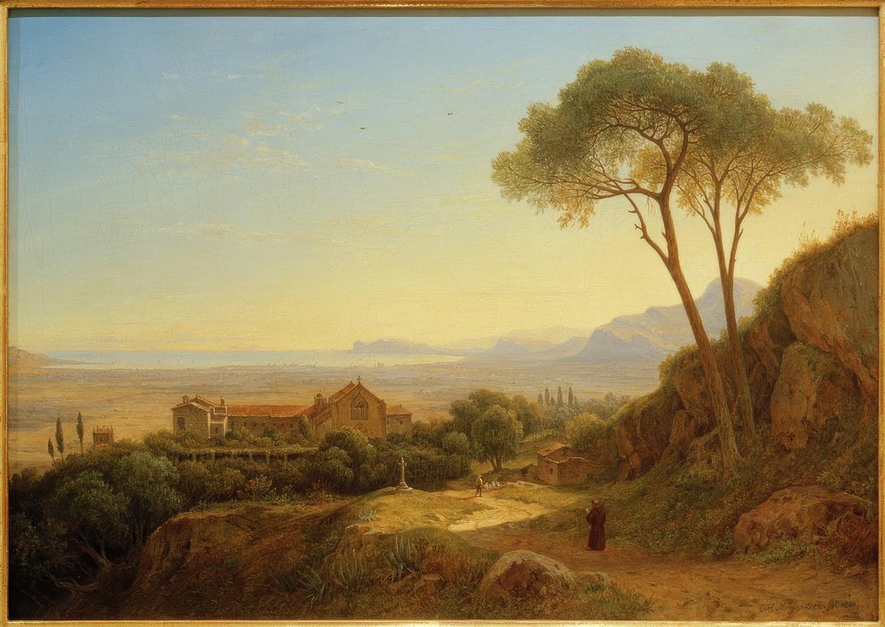 C. Morgenstjerne, aftenstemning ... Kapucinerkloster Baida ... af Carl Morgenstern