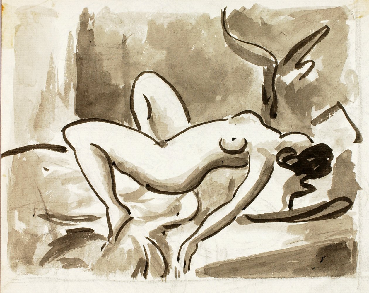 Liggende kvindelig nøgen af Carl Newman