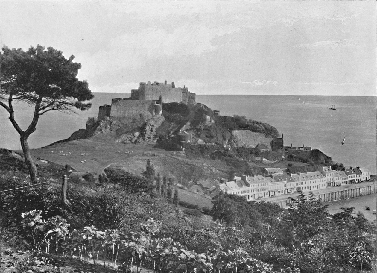 Mont Orgueil Slot, Jersey, c1896 af Carl Norman