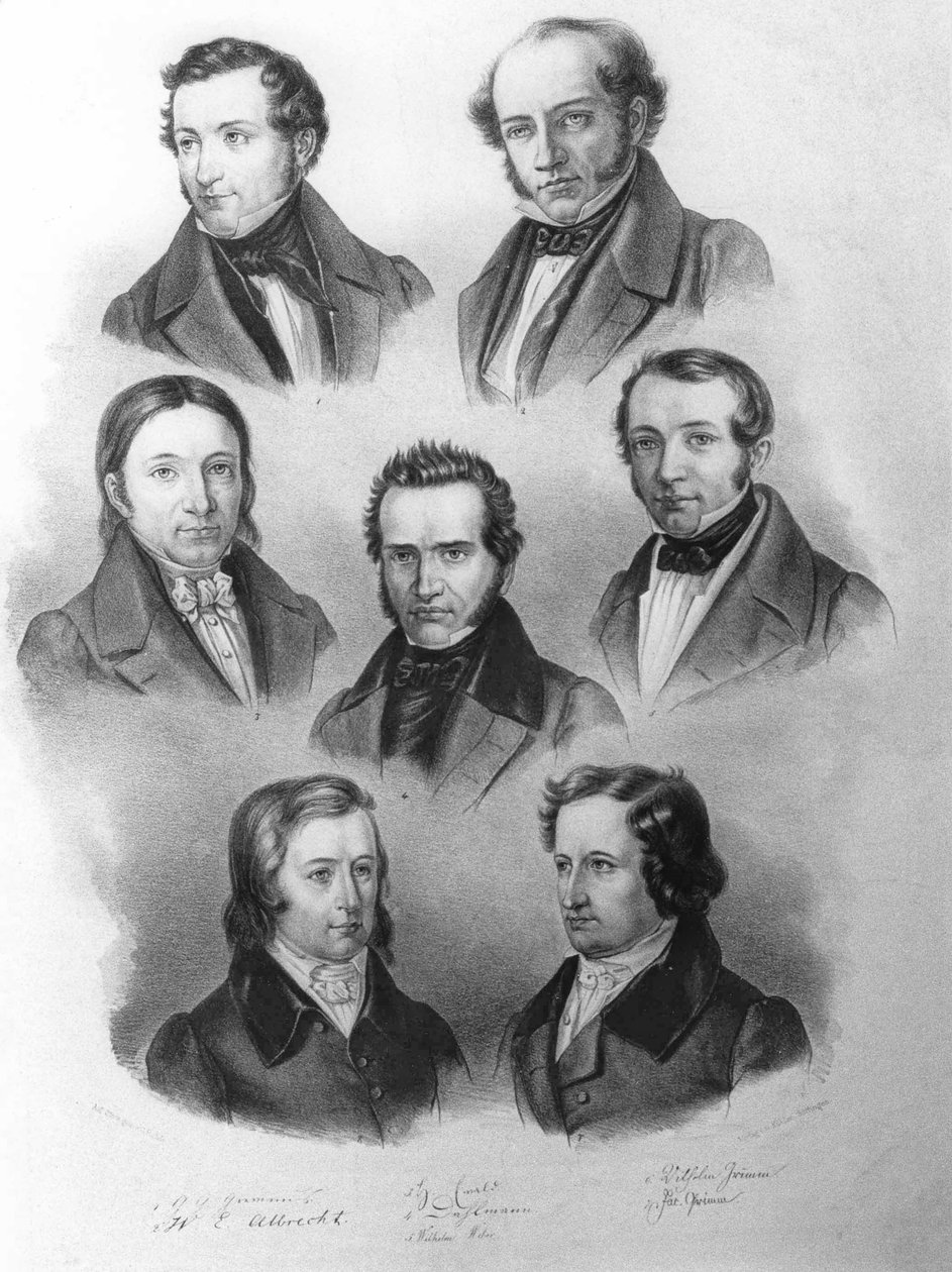 Göttingen Seven, ca. 1837-38 (litho) af Carl Rohde