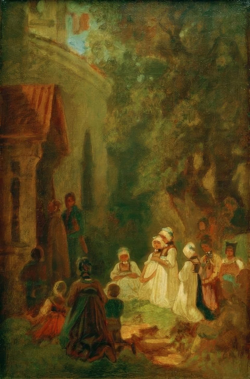 Andagt foran skovkapellet af Carl Spitzweg
