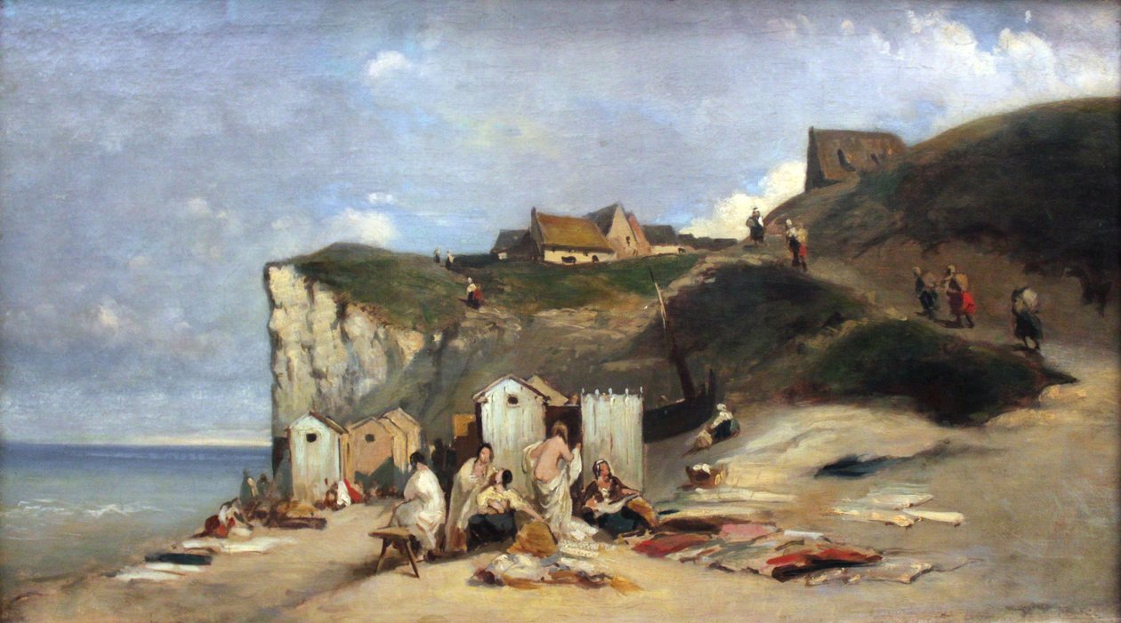 Kvinder, der bader ved havet nær Dieppe af Carl Spitzweg